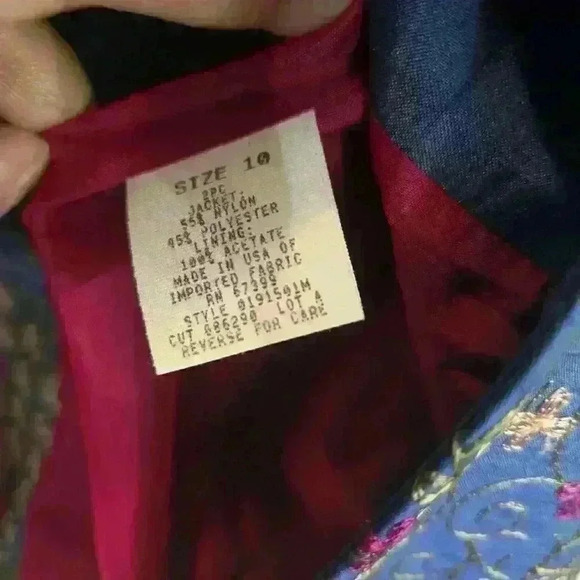 Donna Ricco New York Rare Vintage Embroided Blazer/Blouse Suit,Size 10 - Picture 5 of 7